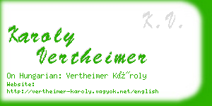 karoly vertheimer business card